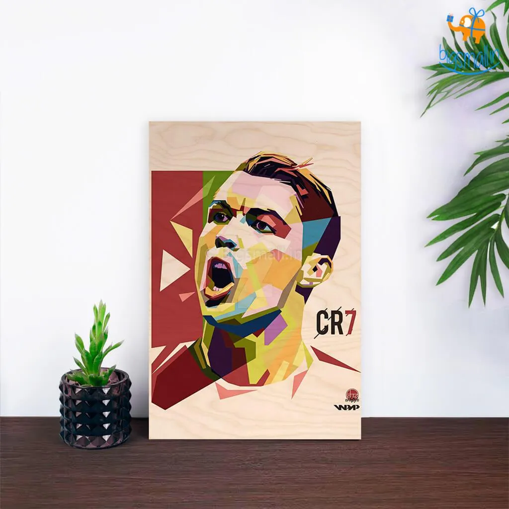 Footballer Printed Wooden Poster