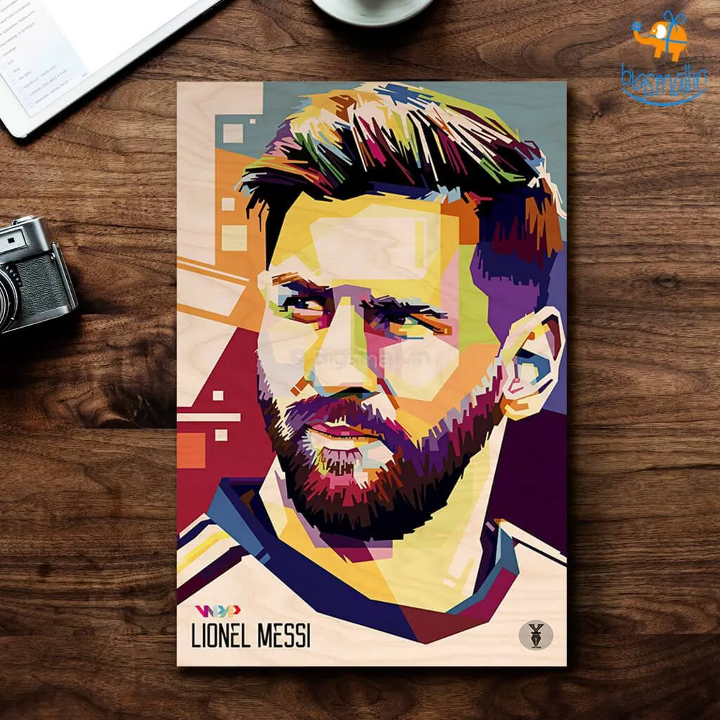 Footballer Printed Wooden Poster