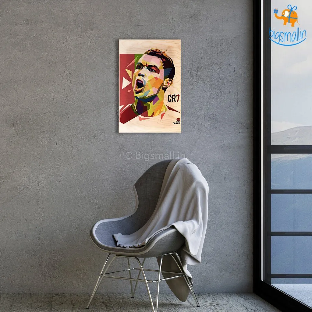 Footballer Printed Wooden Poster