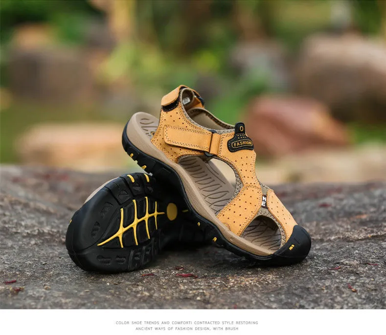 Genuine Leather Male Sandals / Summer Beach Outdoor Shoes / Casual Alternative Fashion