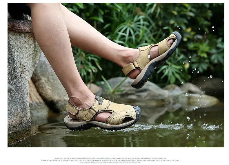 Genuine Leather Male Sandals / Summer Beach Outdoor Shoes / Casual Alternative Fashion