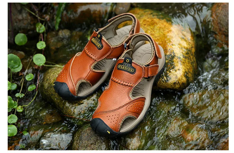 Genuine Leather Male Sandals / Summer Beach Outdoor Shoes / Casual Alternative Fashion