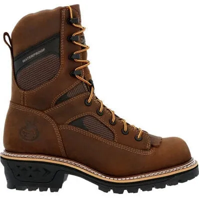 Georgia Men's Ltx Logger 9" Comp Toe WP Work Boot -Brown- GB00617