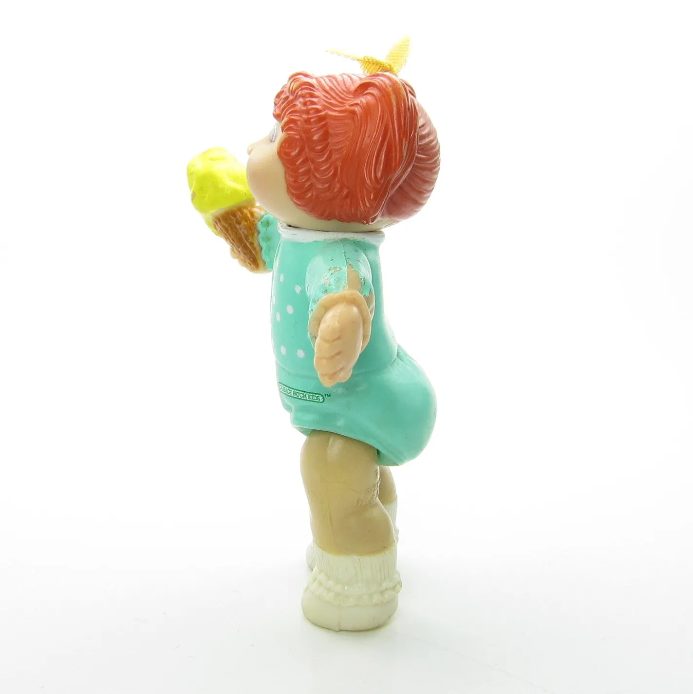 Girl with Red Pigtails & Aqua Outfit Ice Cream Cone Vintage Cabbage Patch Kids Poseable Figure