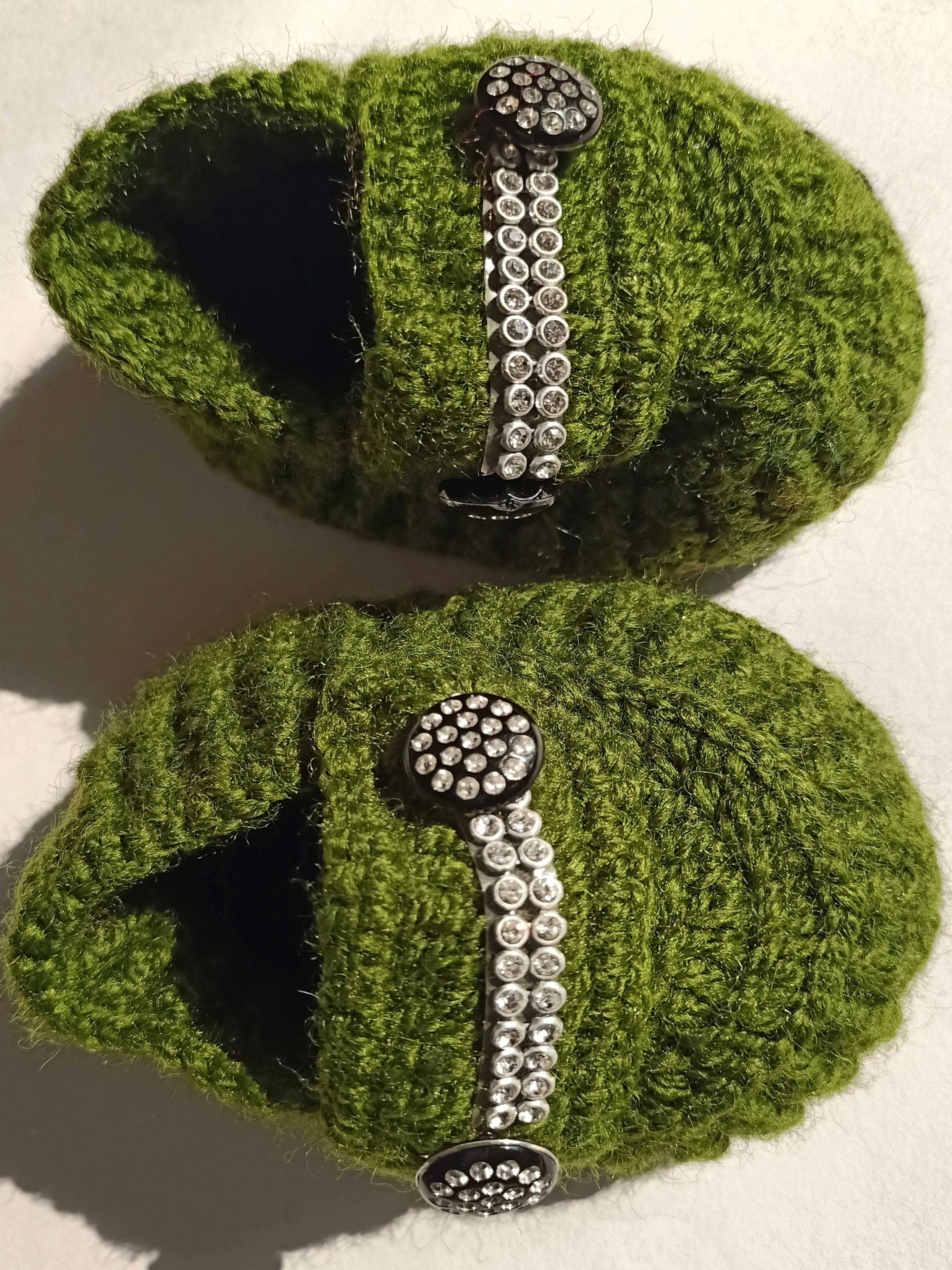 Graminarts Woollen Handmade Newborn Baby Booties With Stone Work For 0 - 6 Month