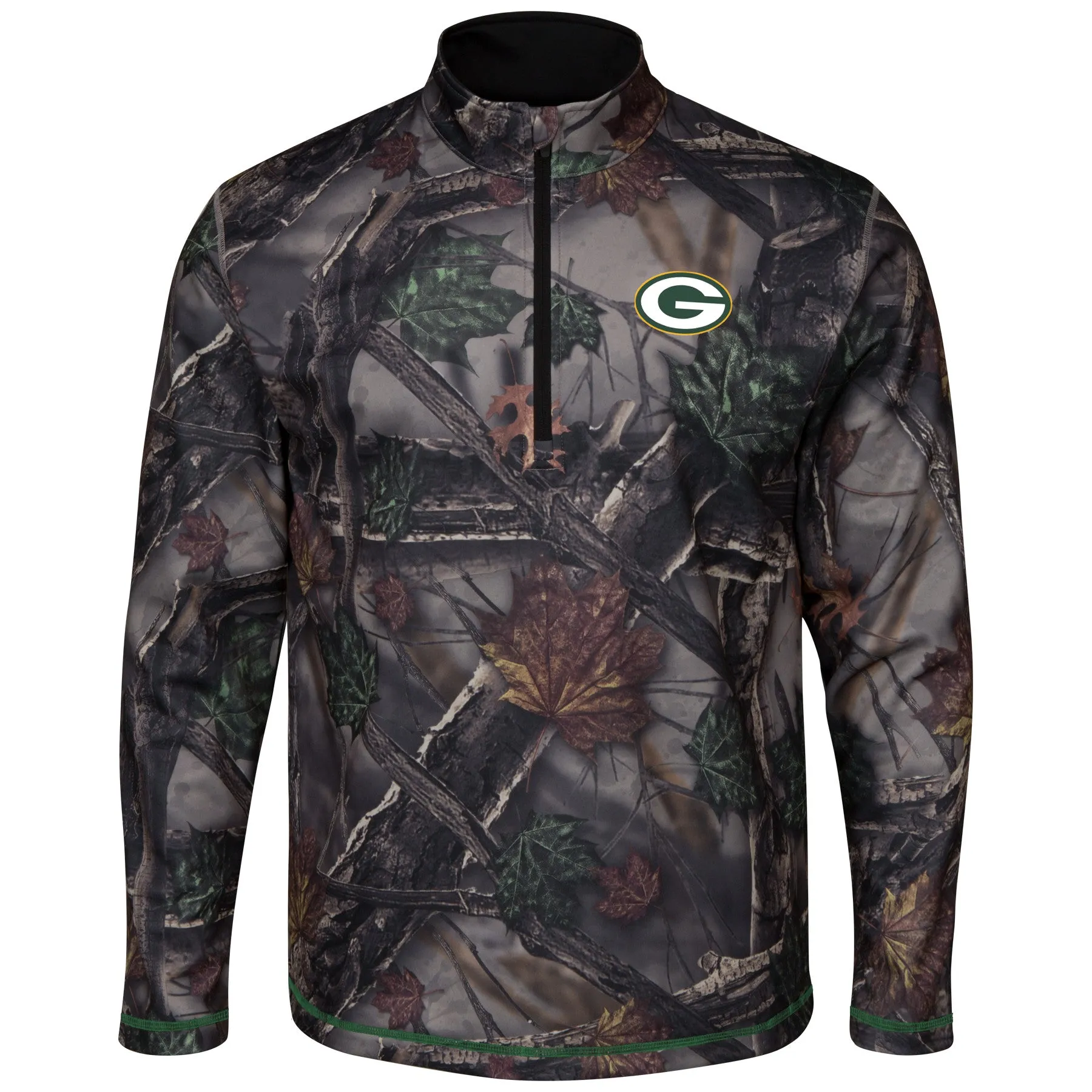 Green Bay Packers Woods Men's Camouflage 1/2 Zip Sweatshirt