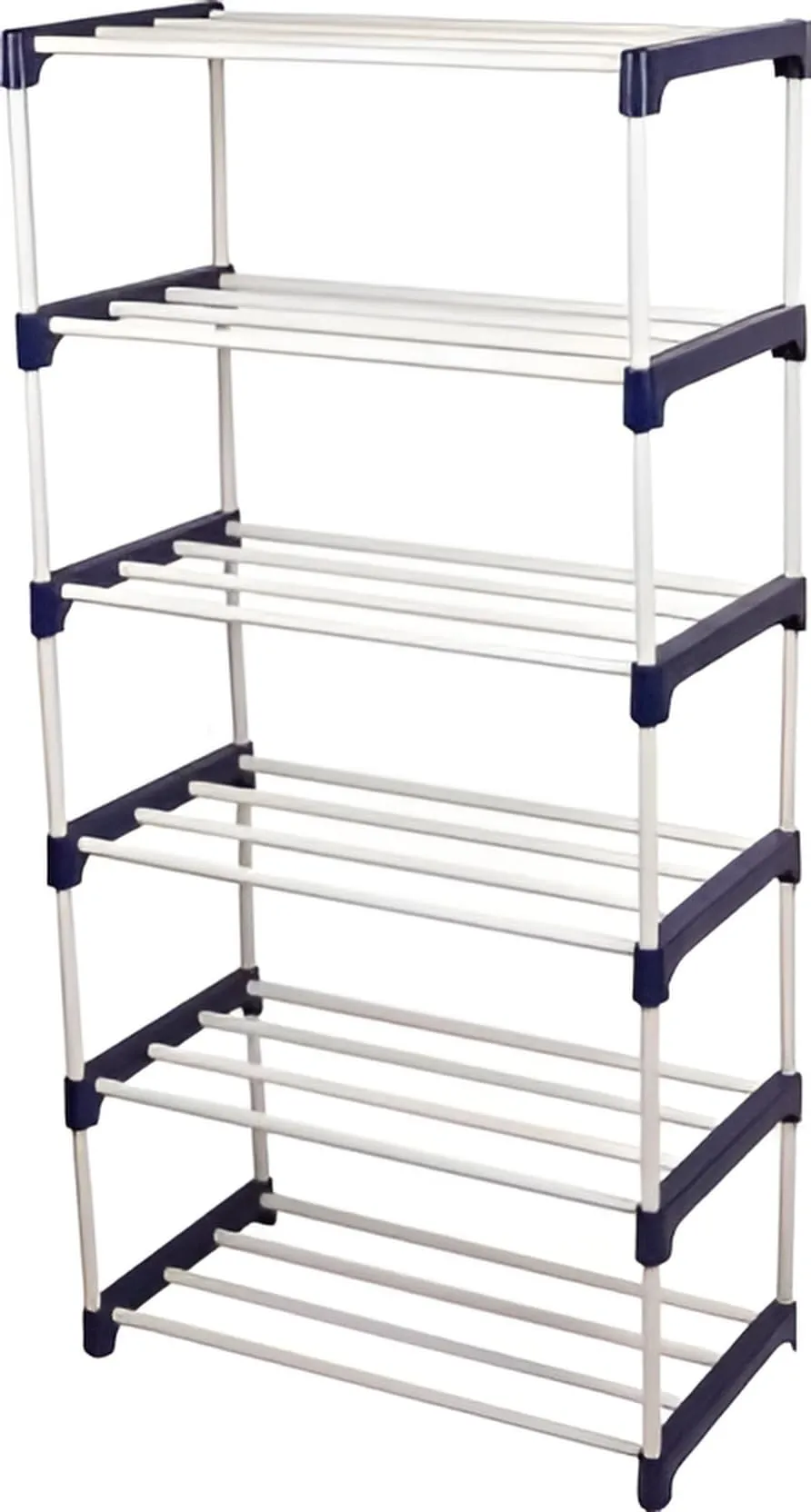 Growys Metal Plastic Extra Strong Shoe Rack - Multipurpose Shelves for Shoes, Clothes, Books & Utility - Durable Mild Steel Shelf (6 shelf)