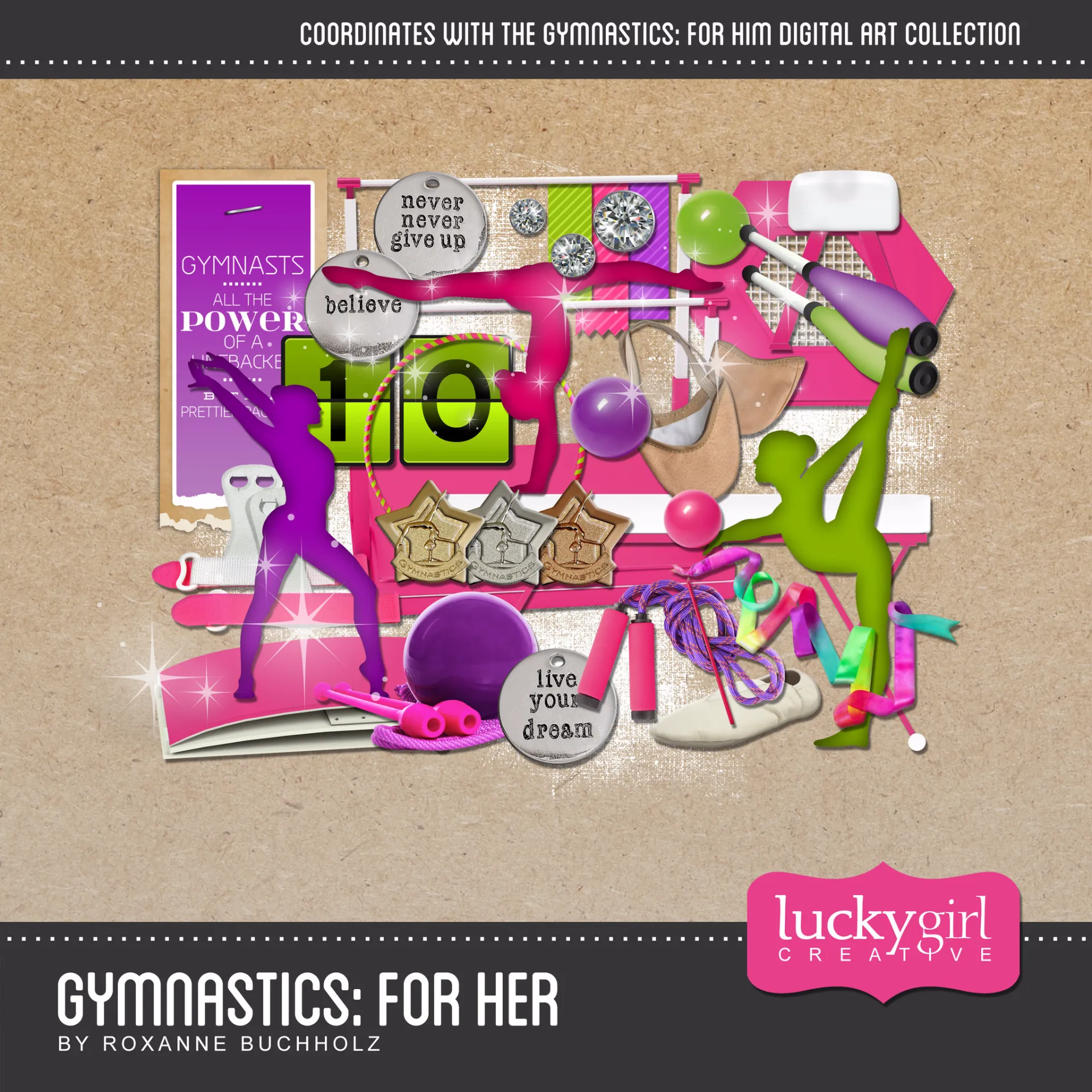 Gymnastics For Her Digital Scrapbook Kit