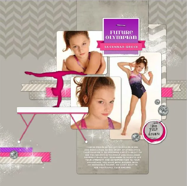 Gymnastics For Her Digital Scrapbook Kit