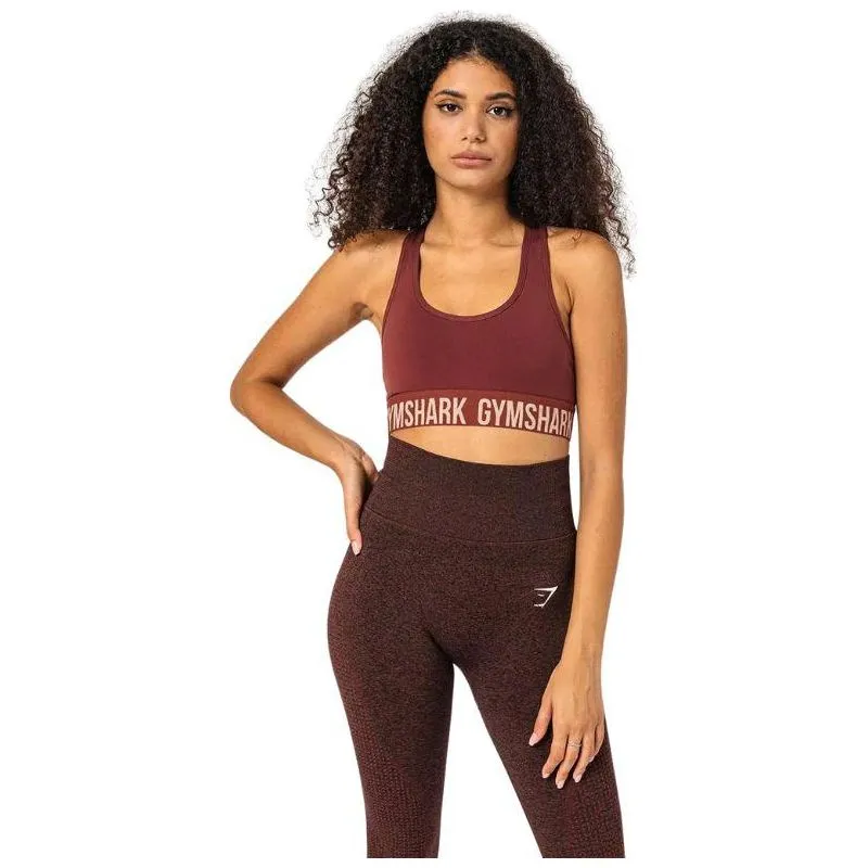 Gymshark Women's Fit Sports Bra - Cherry Brown/Warm Taupe