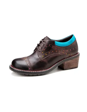 Hand-painted Vintage Oxford Shoes for Women