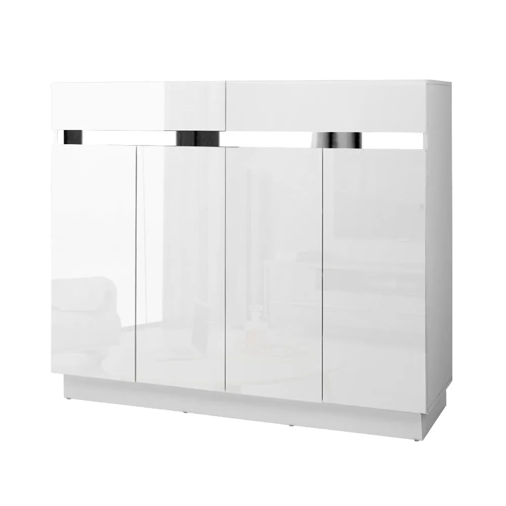 High-Gloss Shoe Storage Cabinet, Adjustable 24 Pairs - Artiss