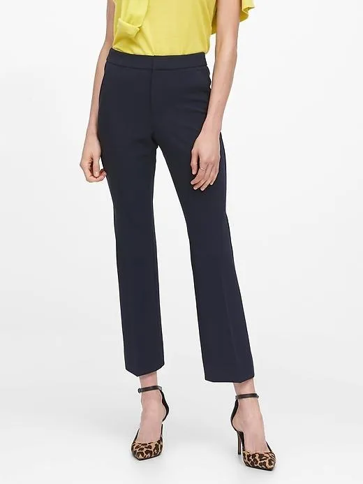 High-Rise Crop Flare Pant in Navy