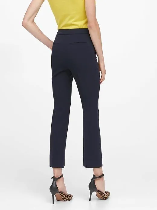 High-Rise Crop Flare Pant in Navy