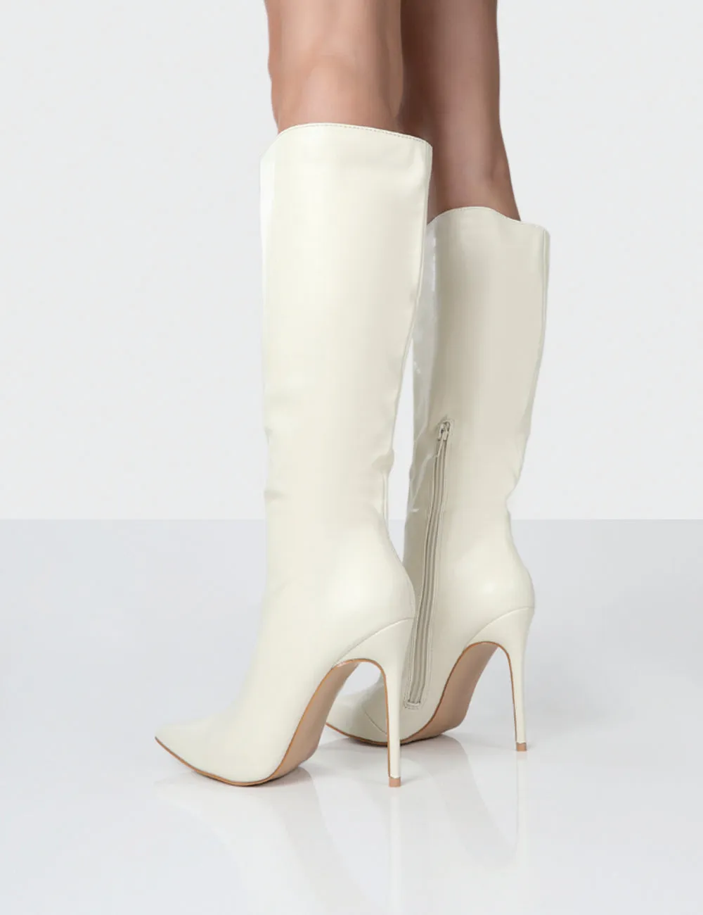 Horizon Wide Fit Ecru Grain Knee High Boots