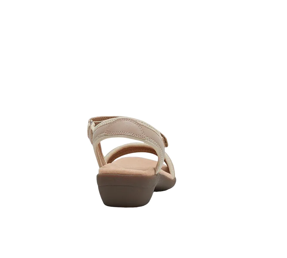 Hush Puppies Womens Amazing Taupe Slip On Leather Slides Sandals