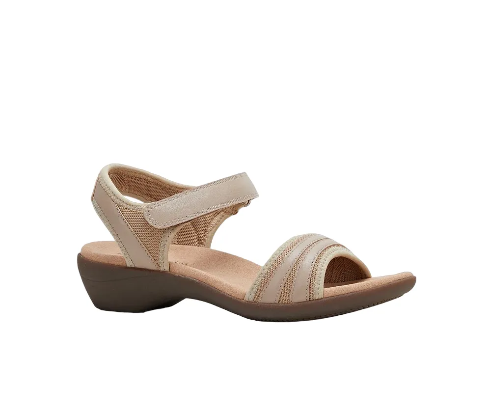 Hush Puppies Womens Amazing Taupe Slip On Leather Slides Sandals