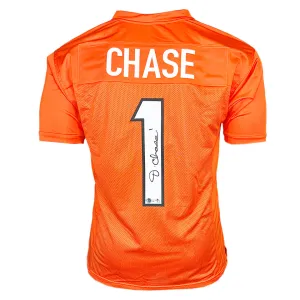 Ja'Marr Chase Signed Cincinnati Orange Football Jersey (Beckett)