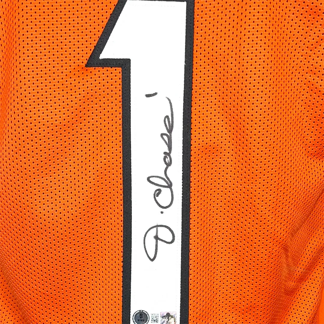 Ja'Marr Chase Signed Cincinnati Orange Football Jersey (Beckett)