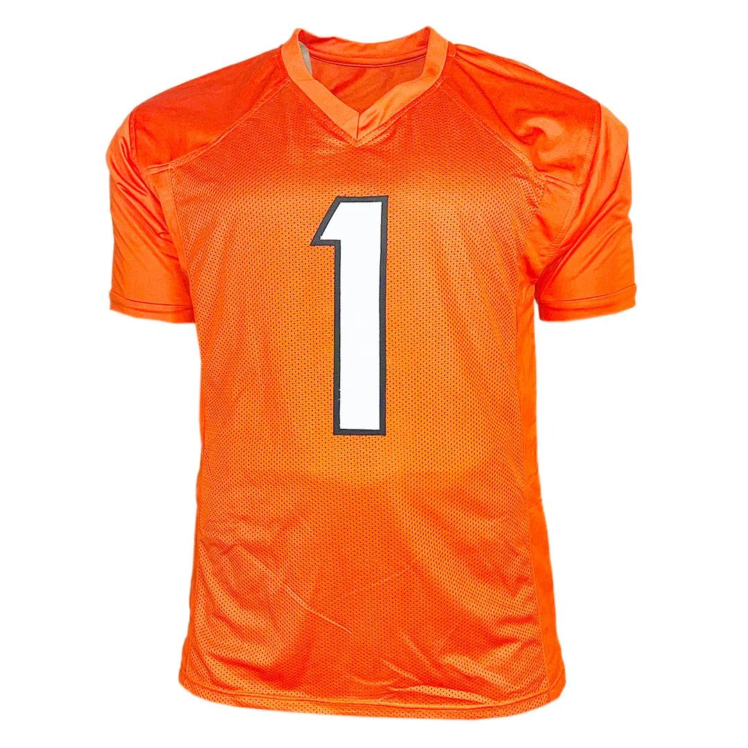 Ja'Marr Chase Signed Cincinnati Orange Football Jersey (Beckett)