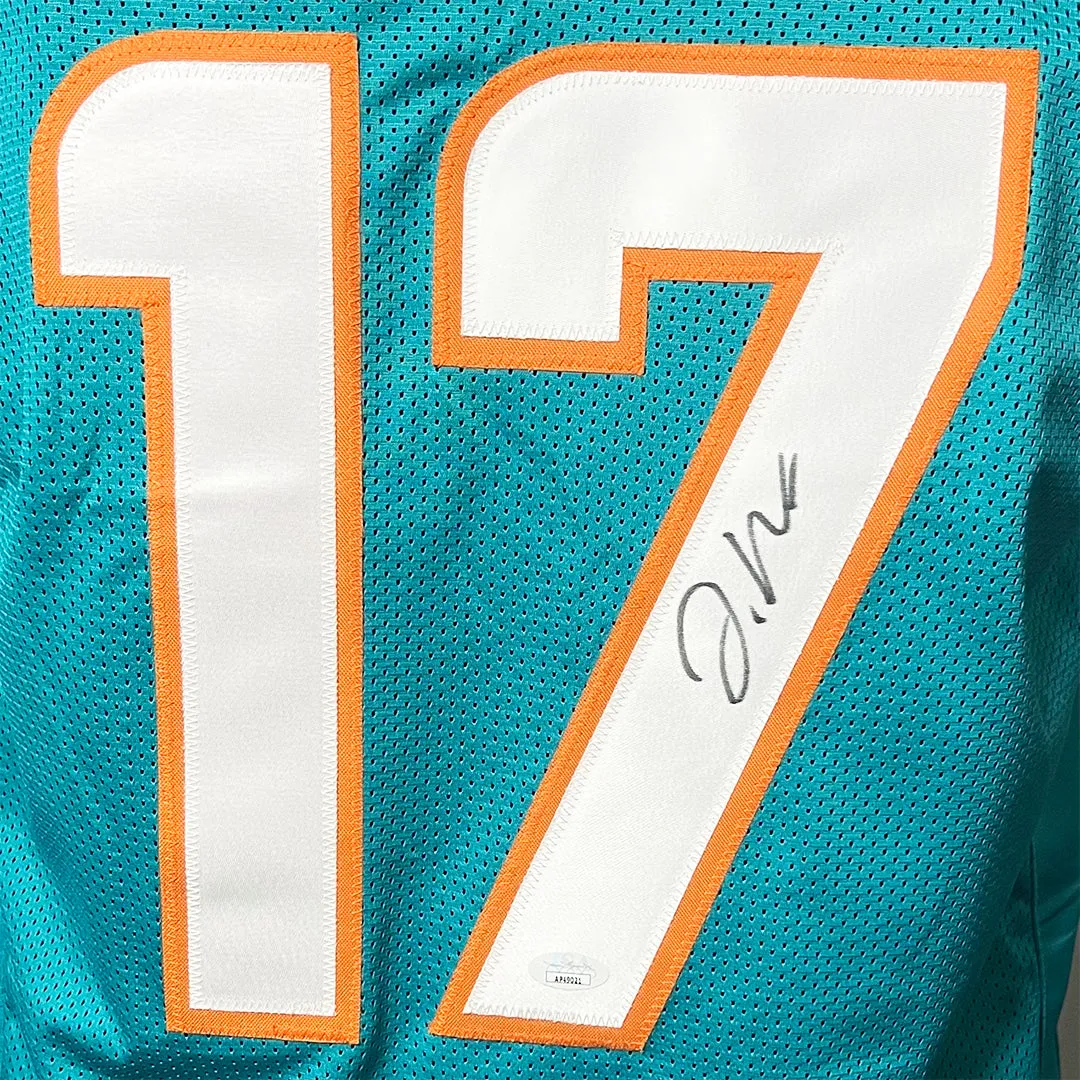 Jaylen Waddle Signed Miami Teal Football Jersey (JSA)