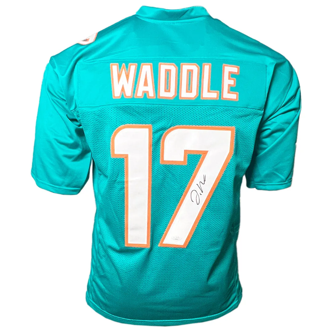 Jaylen Waddle Signed Miami Teal Football Jersey (JSA)