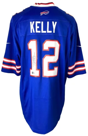 Jim Kelly Signed Buffalo Bills Blue Nike Game Jersey BAS ITP