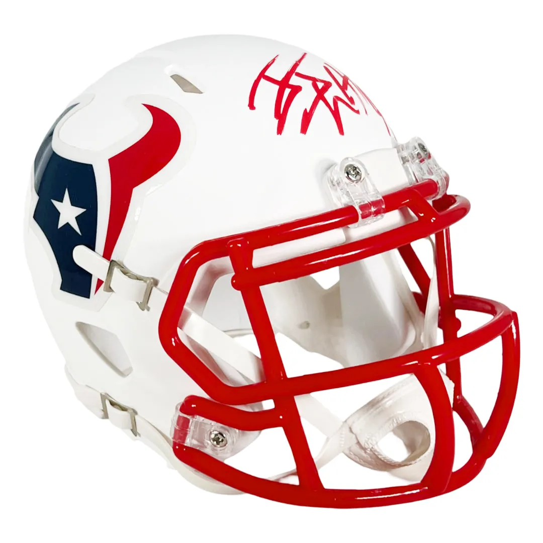 JJ Watt Signed Houston Texans Flat White Speed Mini Football Helmet (JSA)