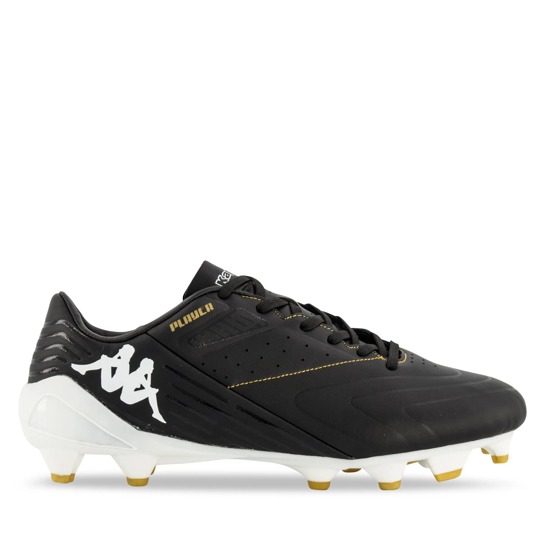 Kappa Mid Player FG Boots- Black/White/Gold