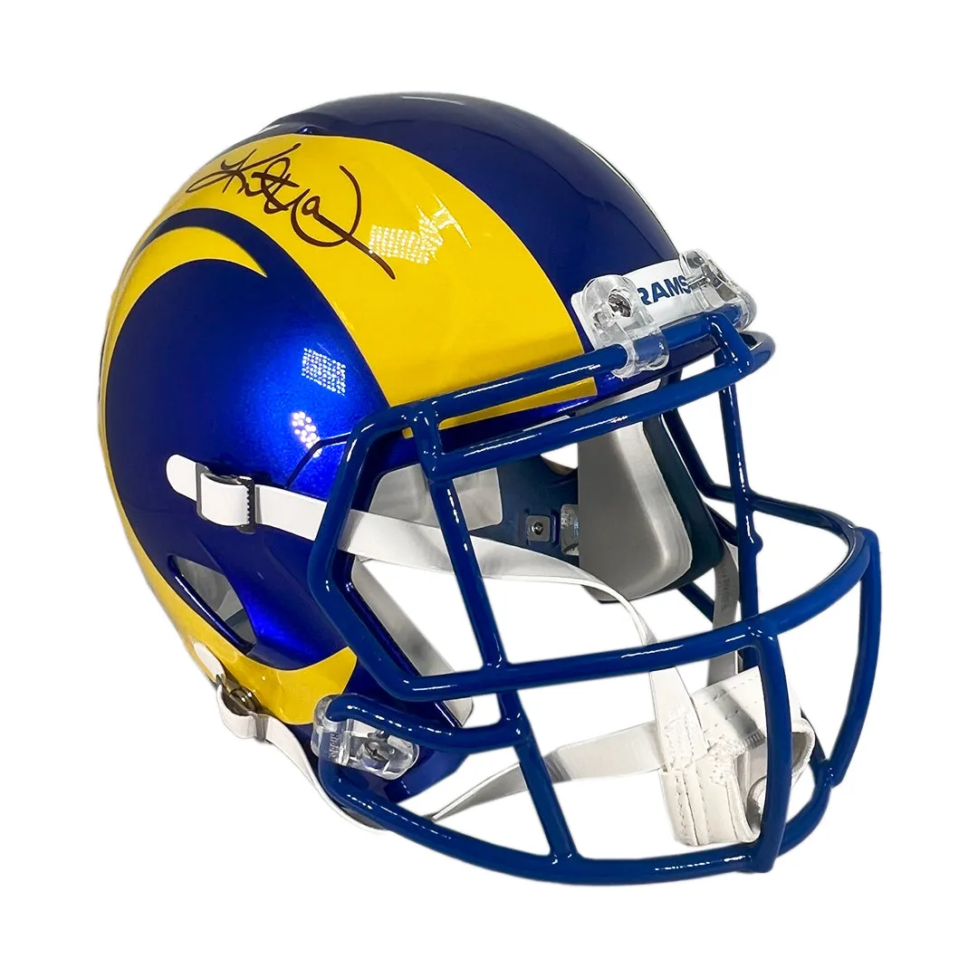 Kurt Warner Signed Los Angeles Rams Speed Full-Size Replica Football Helmet (Beckett)