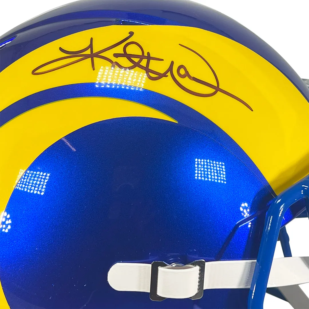 Kurt Warner Signed Los Angeles Rams Speed Full-Size Replica Football Helmet (Beckett)