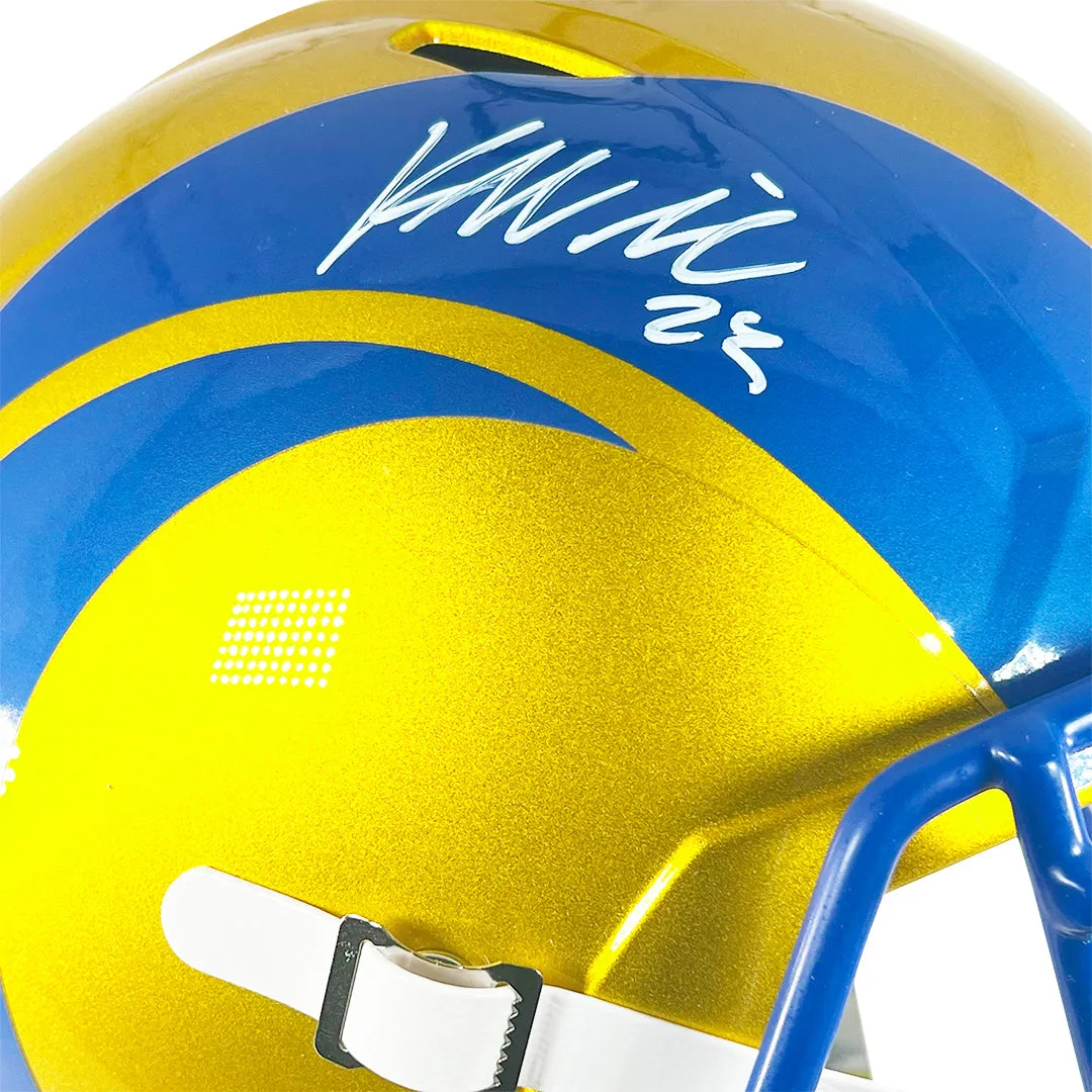 Kyren Williams Signed Los Angeles Rams Flash Speed Full-Size Replica Football Helmet (Beckett)