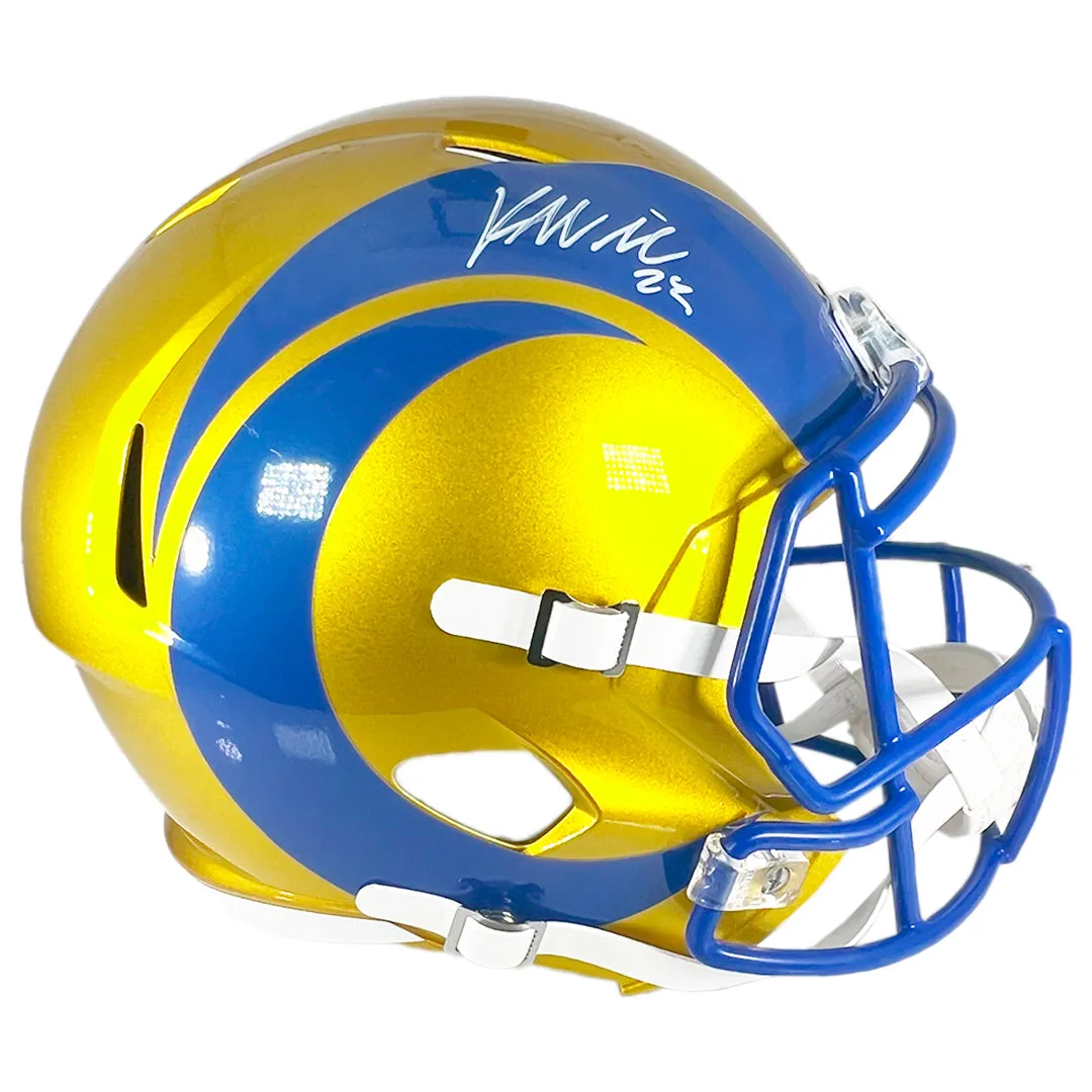 Kyren Williams Signed Los Angeles Rams Flash Speed Full-Size Replica Football Helmet (Beckett)