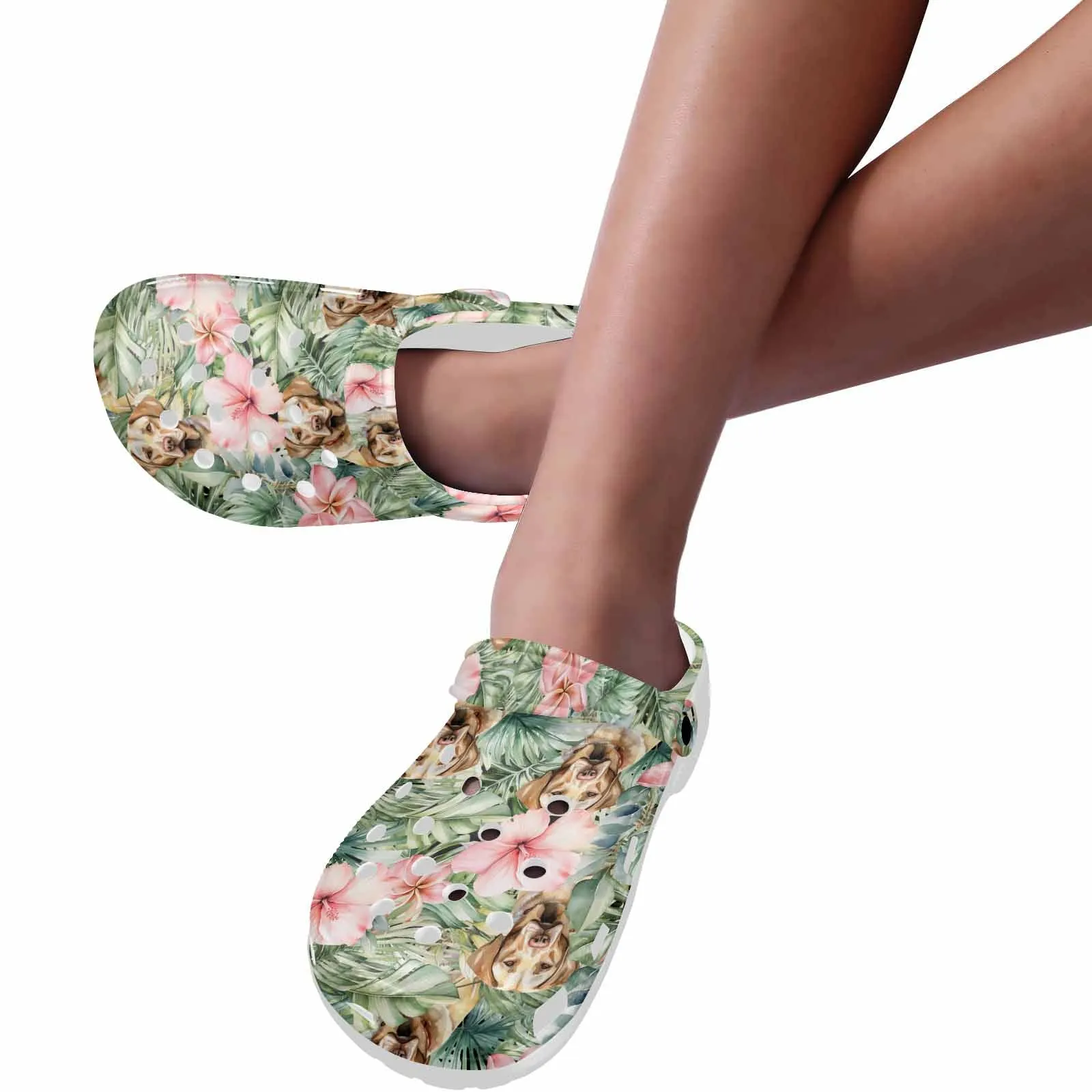 Labradors test  Custom Print Adults Clogs