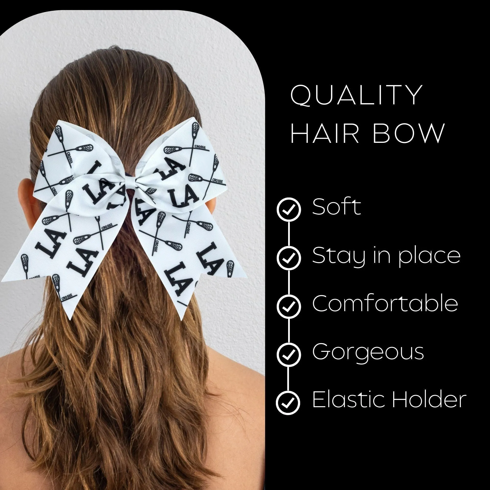 Lacrosse Sports Hair Bow