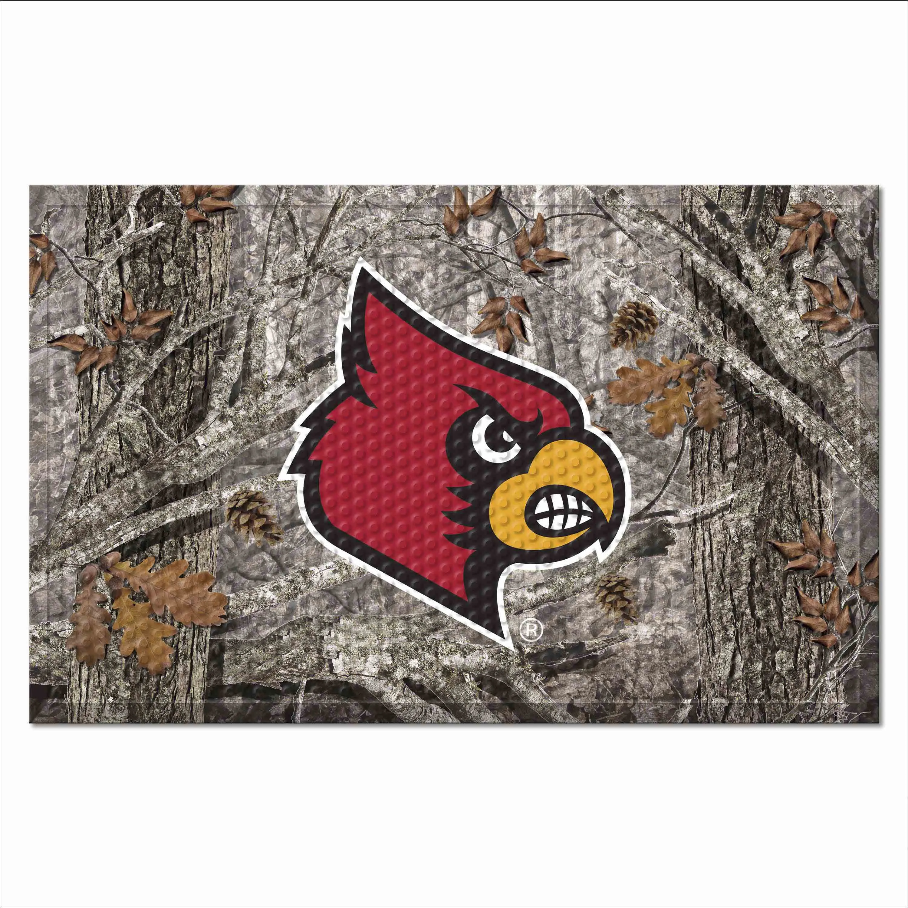 Louisville Cardinals Rubber Scraper Door Mat Camo