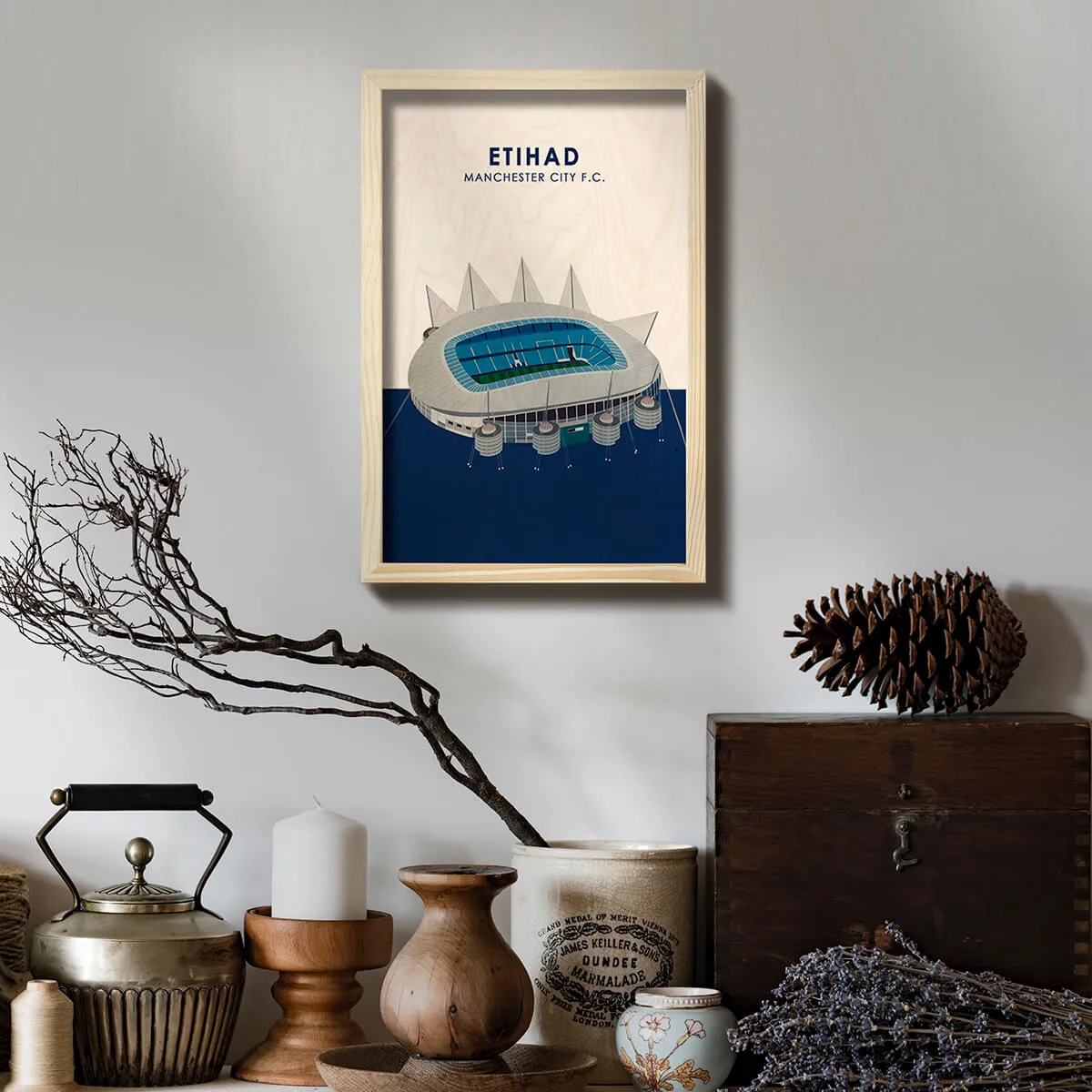 Manchester City Etihad Stadium Wooden Wall Art