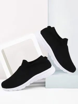 Men Black Sports Slip-On Walking Shoes