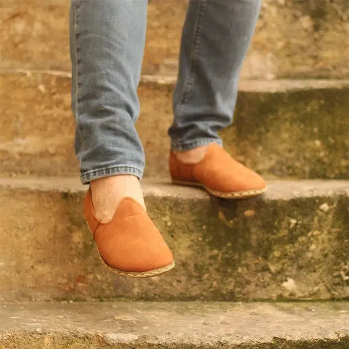 Men's Barefoot Grounding Shoes Nubuck Orange