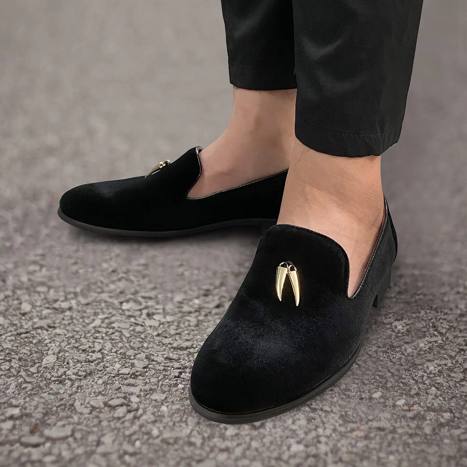 Men's Black Luxury Penny Slip-On Dancing Shoes