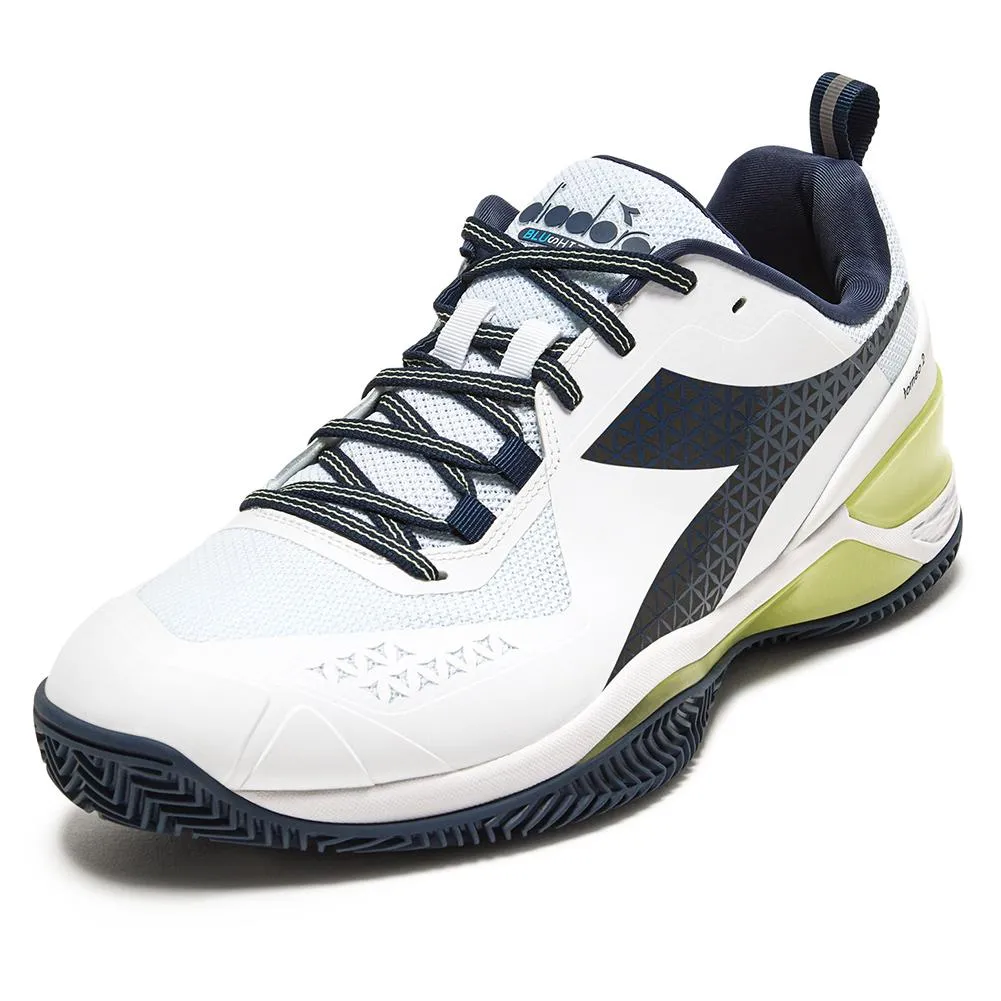 Men`s Blushield Torneo 2 Clay Tennis Shoes White and Pageant Blue