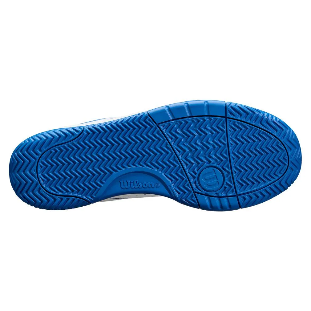 Men`s Pickle Pro Pickleball Shoes White and Deja Vu Blue