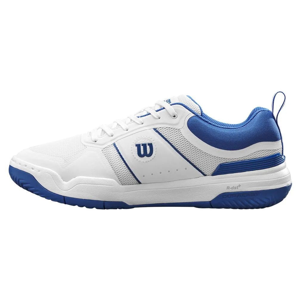 Men`s Pickle Pro Pickleball Shoes White and Deja Vu Blue