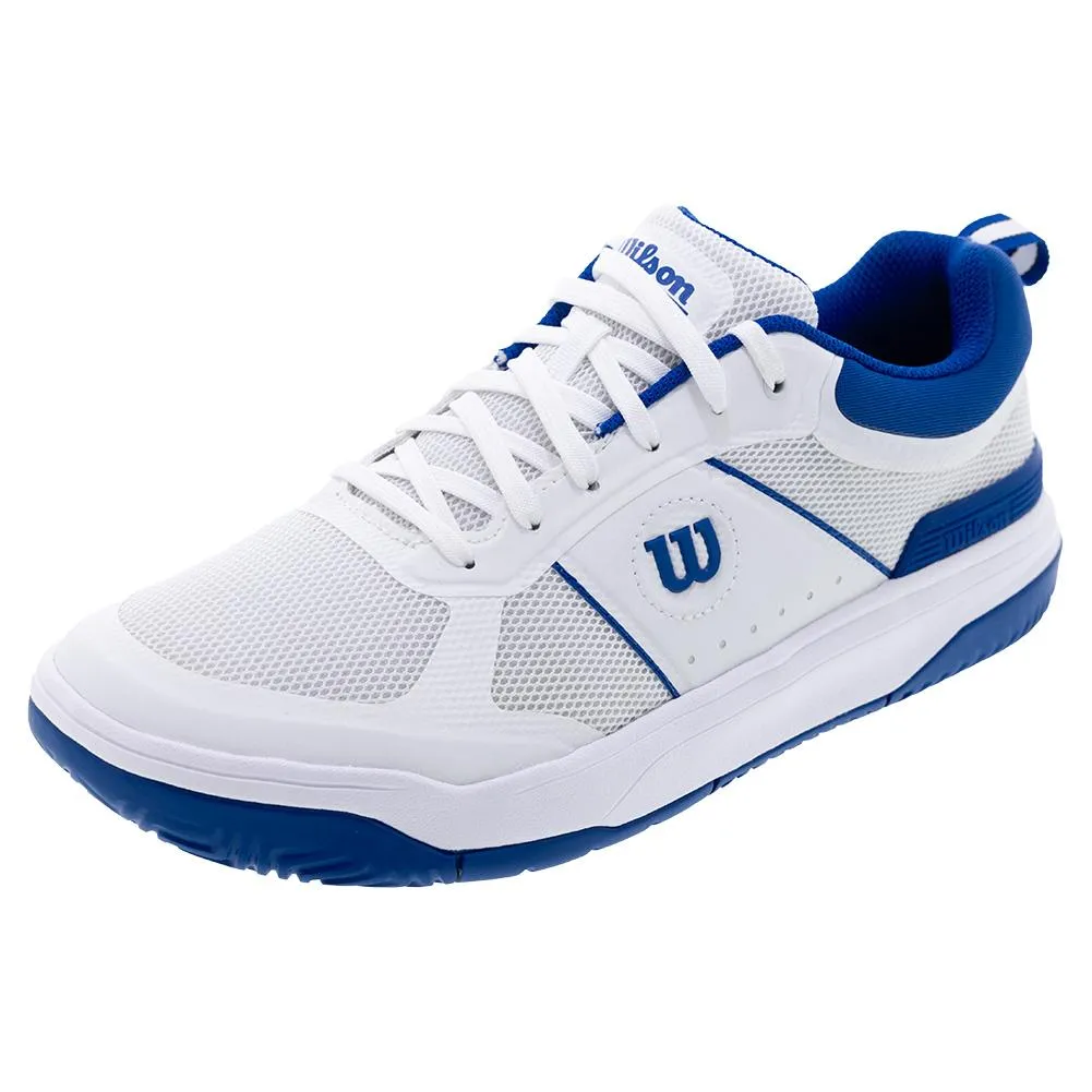 Men`s Pickle Pro Pickleball Shoes White and Deja Vu Blue