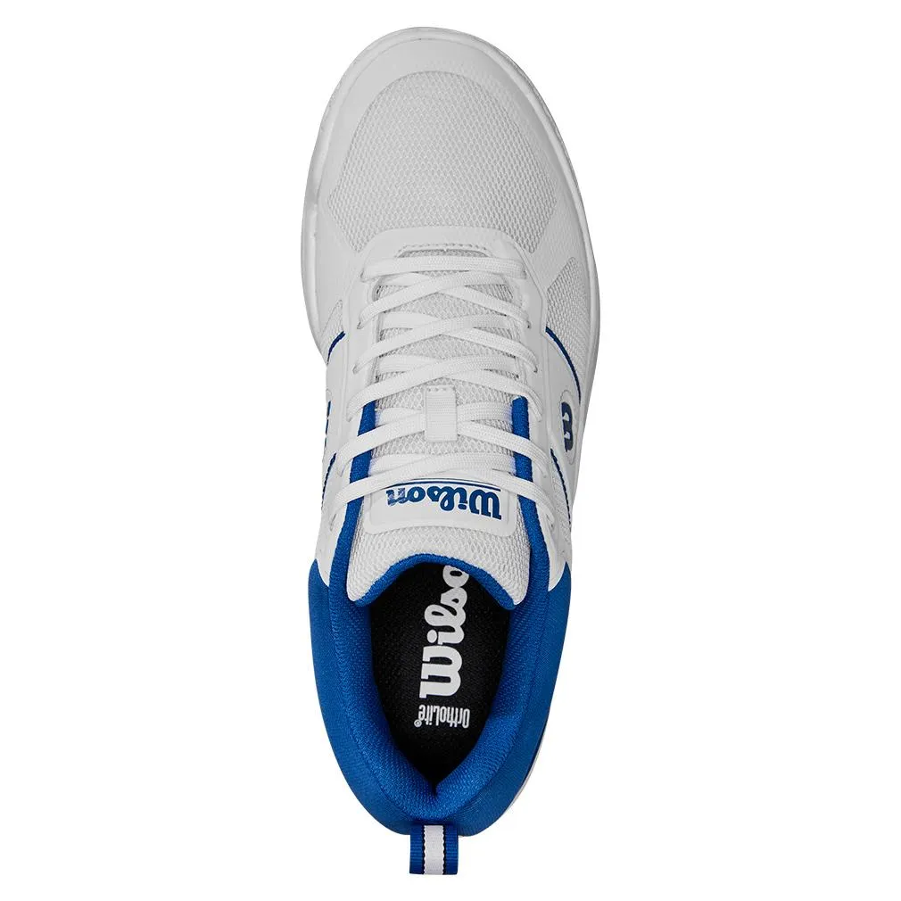 Men`s Pickle Pro Pickleball Shoes White and Deja Vu Blue