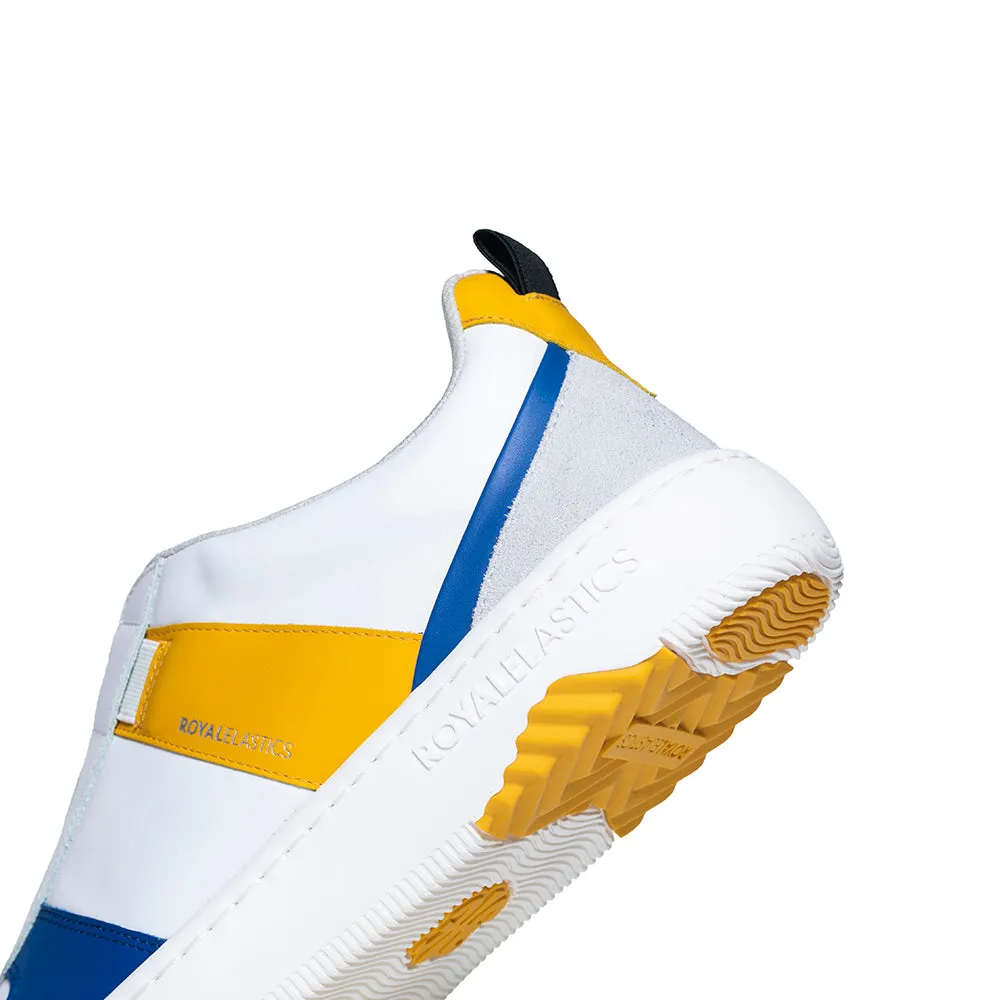 Men's Rider White Blue Yellow Leather Sneakers 06794-035