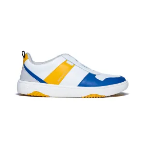 Men's Rider White Blue Yellow Leather Sneakers 06794-035