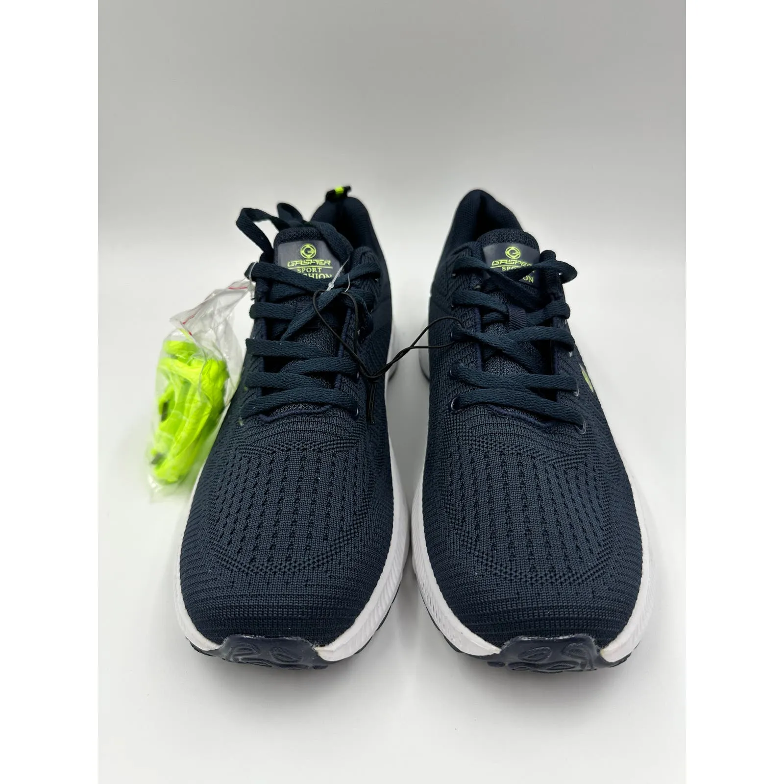 Men's Size 8, Blue Running Sneaker with Neon insole & Additional Neon Laces