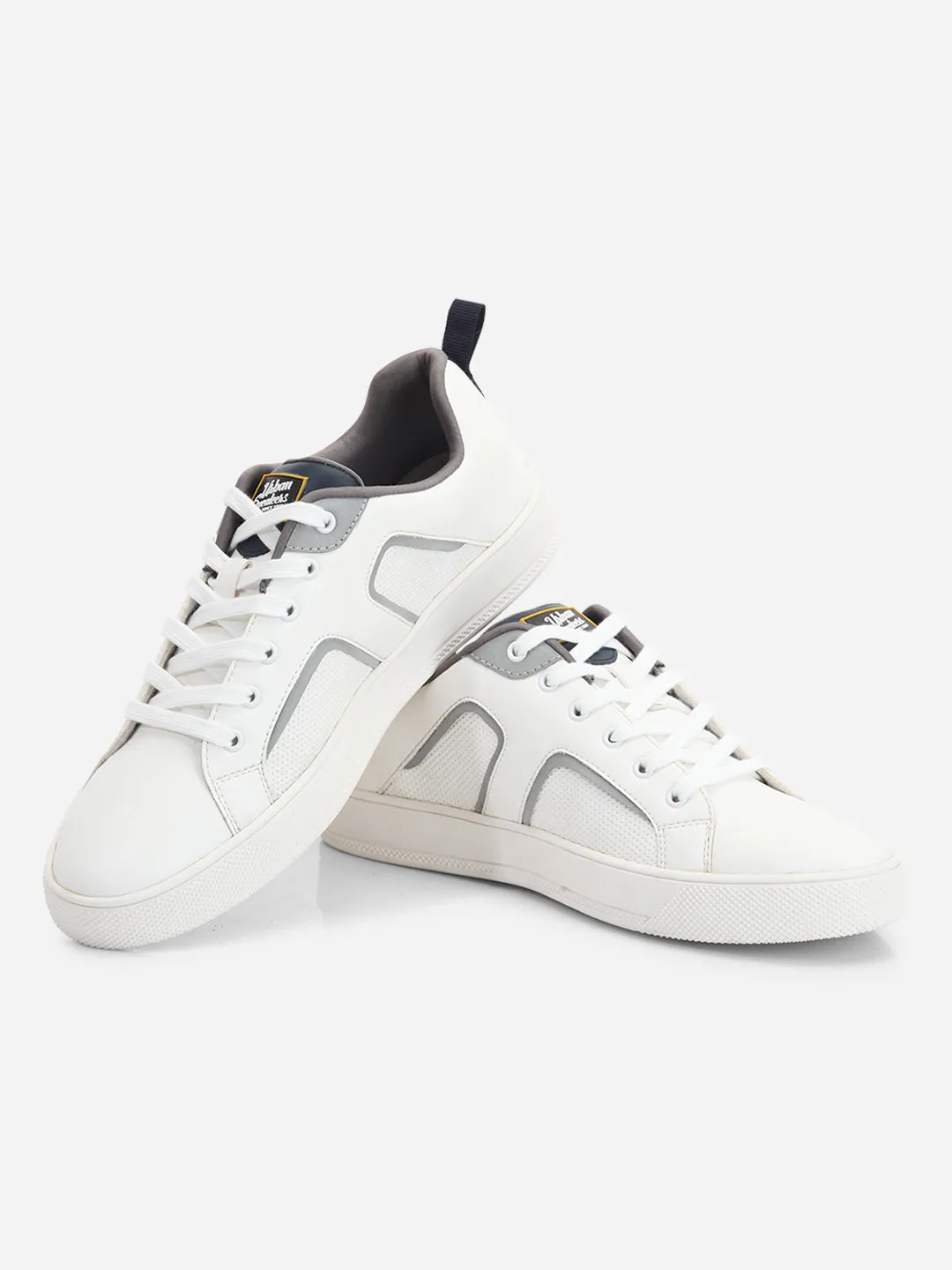 Men's White Lace Up Smart Casual Sneaker (ID3076)