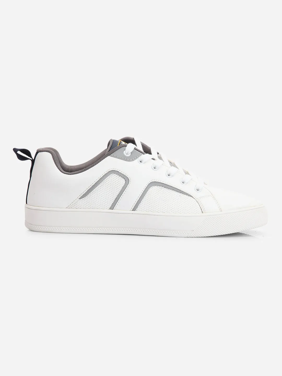 Men's White Lace Up Smart Casual Sneaker (ID3076)